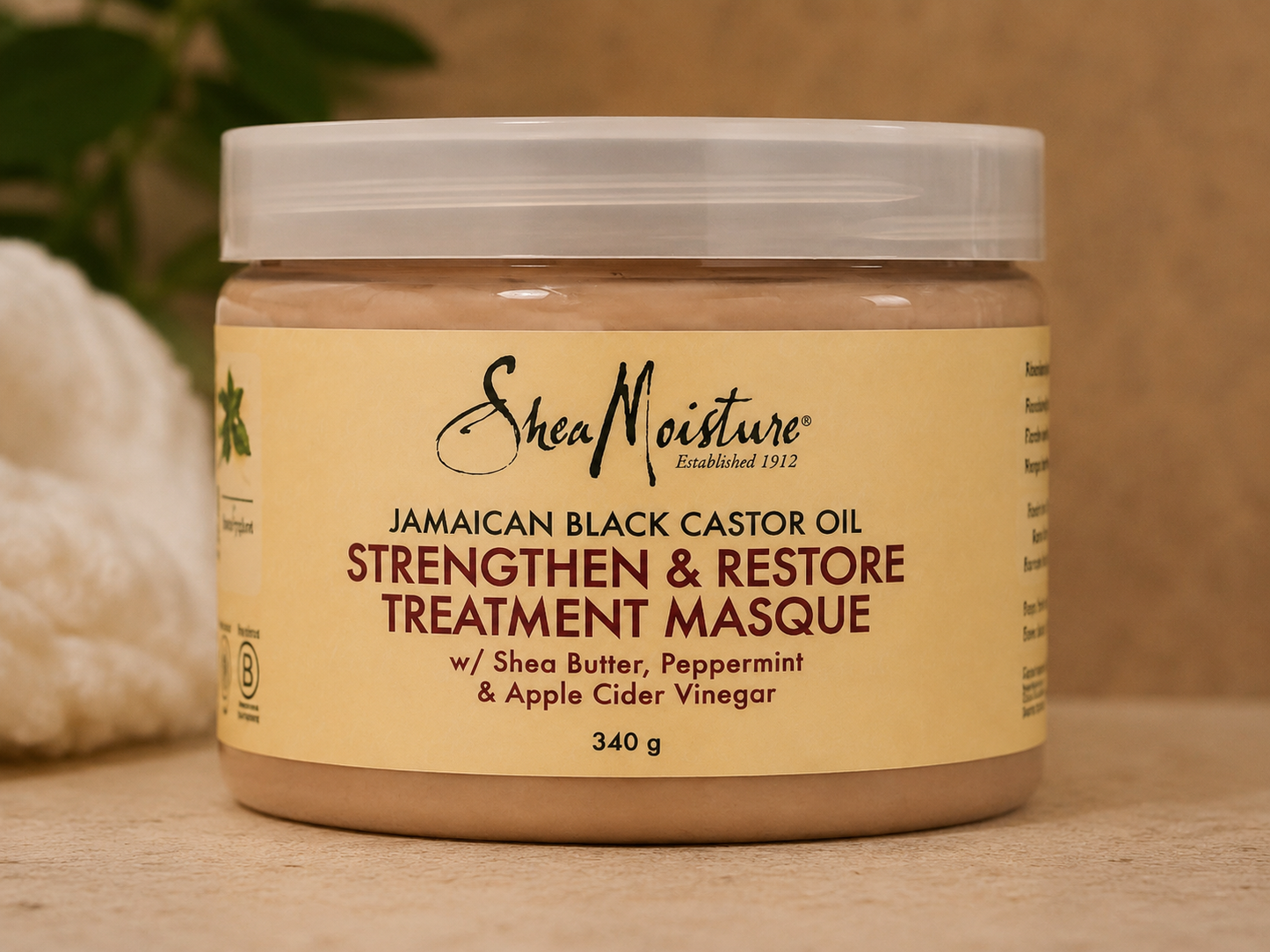 Shea Moisture Masque Stimulant & Réparateur Intense à L'huile de Ricin Noir de Jamaïque
