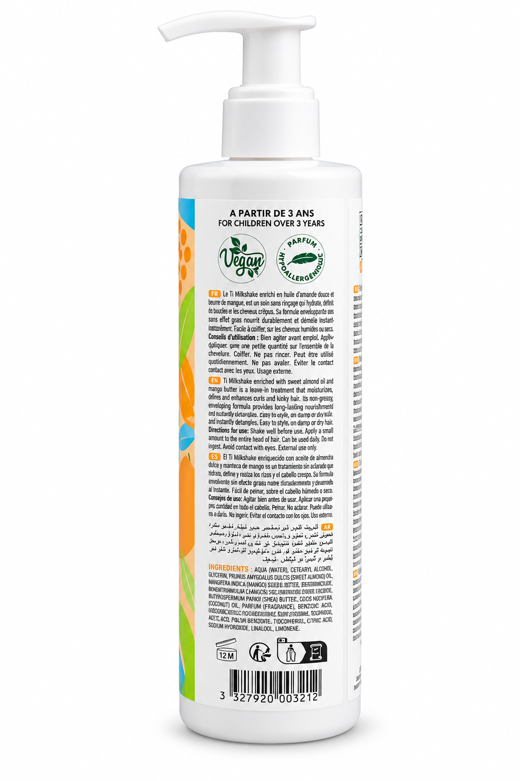 Activilong Actikids Ti Milkshake Leave-In 240 ml – Soin Sans Rinçage Hydratant et Définisseur de Boucles pour Enfants