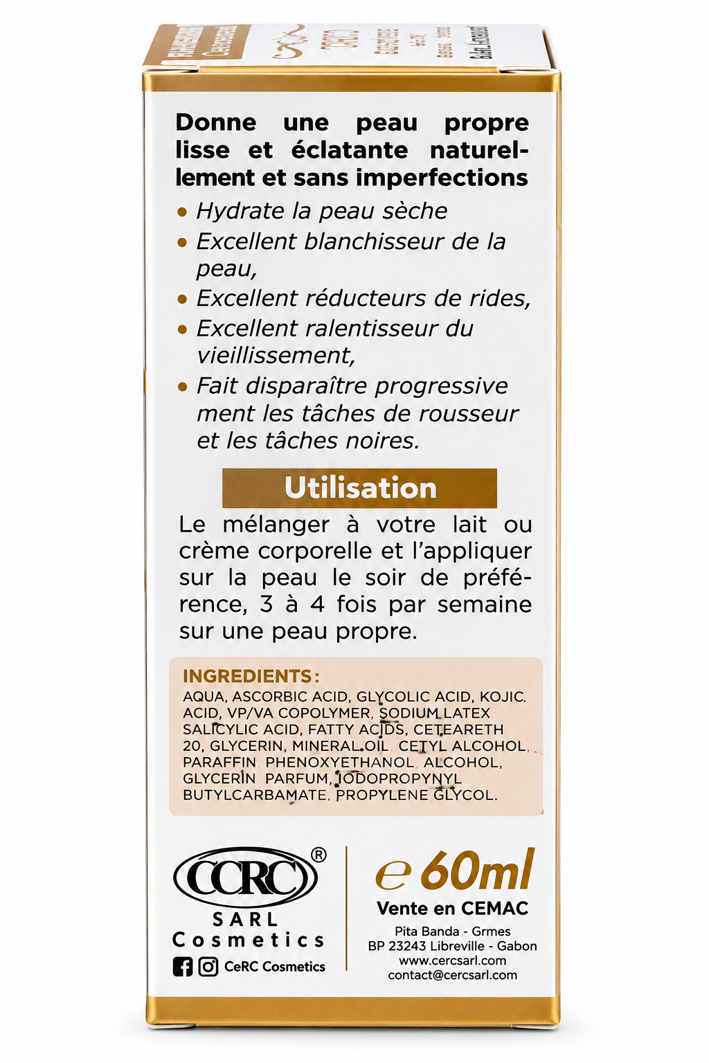 Tonic Blanchisseur Concentré à la Kenacol – Super Éclaircissant | 60 ml