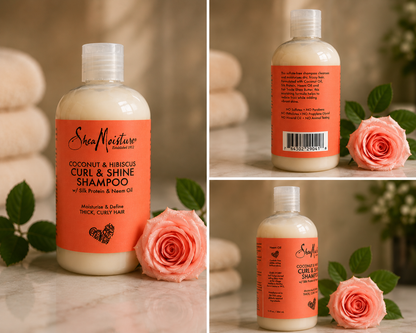 Shea Moisture Shampoing Brillance Rehausseur de Boucles à la Noix de Coco et l'Hibiscus