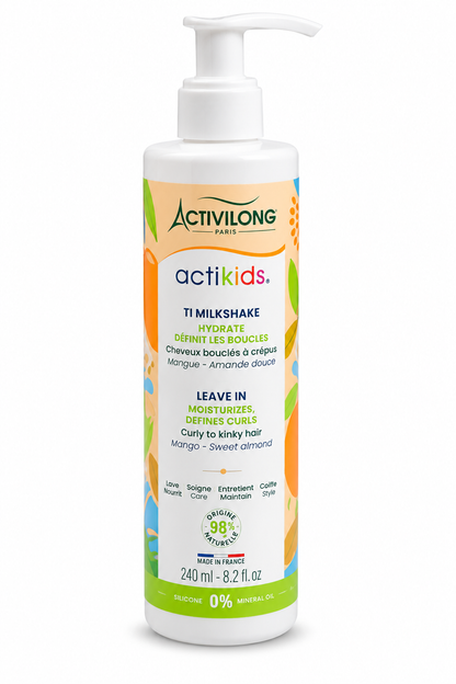 Activilong Actikids Ti Milkshake Leave-In 240 ml – Soin Sans Rinçage Hydratant et Définisseur de Boucles pour Enfants