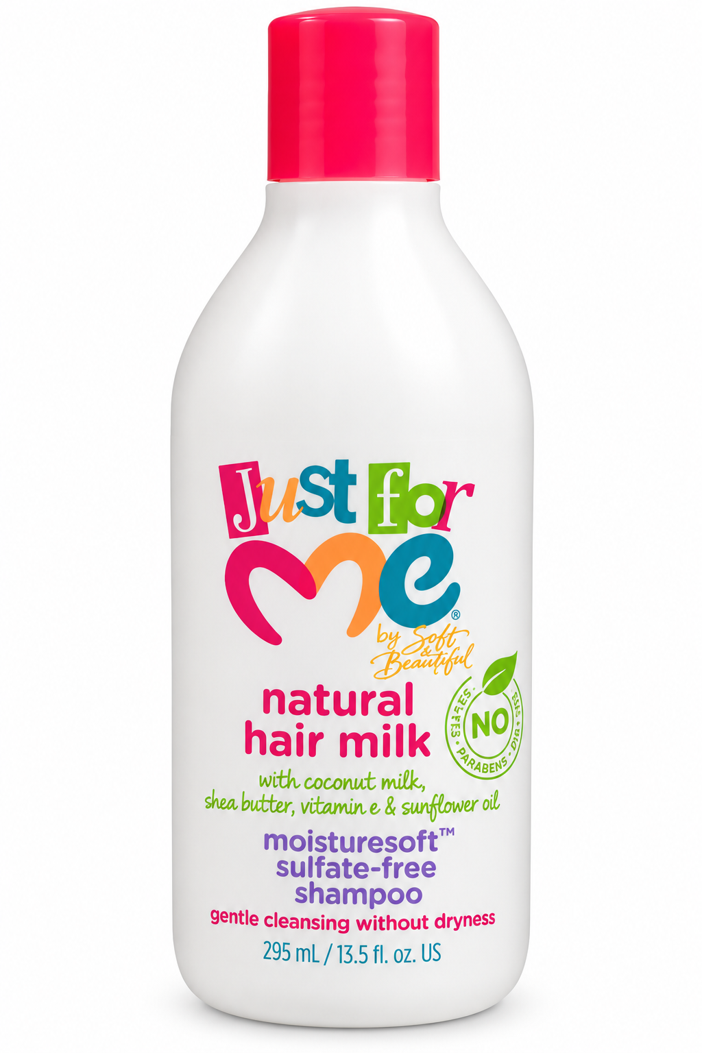 Just For Me Natural Hair Milk MoistureSoft Shampoo 295 ml – Shampoing Sans Sulfates au Lait de Coco, Beurre de Karité et Vitamine E