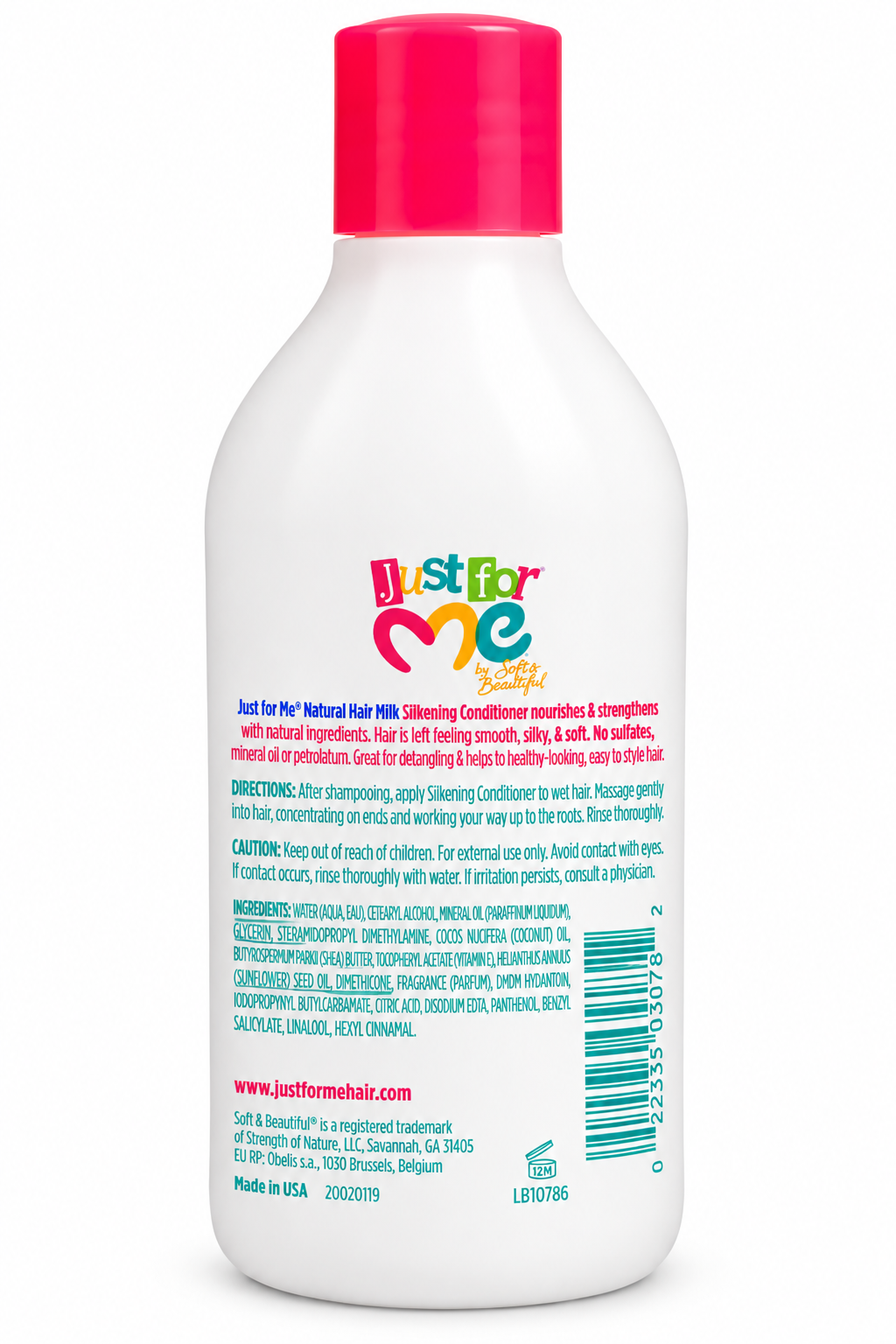Just For Me Natural Hair Milk Silkening Conditioner 295 ml – Après-Shampoing Nourrissant et Fortifiant aux Ingrédients Naturels