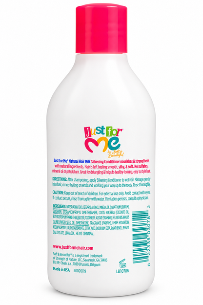 Just For Me Natural Hair Milk Silkening Conditioner 295 ml – Après-Shampoing Nourrissant et Fortifiant aux Ingrédients Naturels