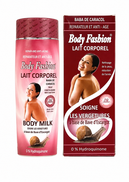 Body Fashion Lait Corporel à la Bave d’Escargot – Réparateur & Anti-Âge