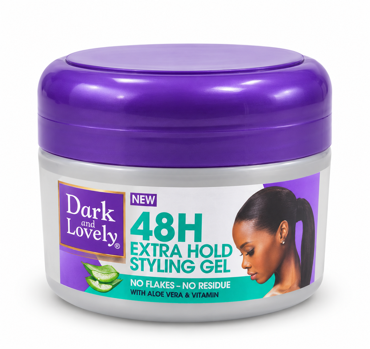 Dark and Lovely 48H Extra Hold Styling Gel 250 ml – Gel Coiffant Fixation Forte à l’Aloe Vera et aux Vitamines, Sans Résidus