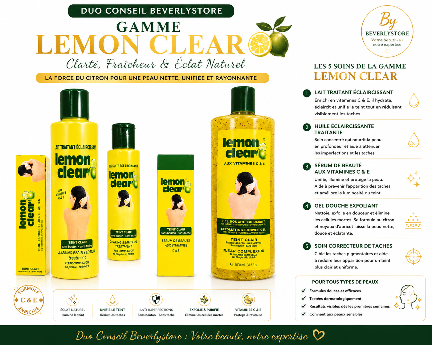 DUO CONSEIL BEVERLYSTORE
Gamme Lemon Clear