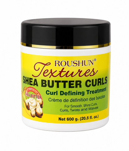Roushun Textures Shea Butter Curls – Crème Définition des Boucles au Beurre de Karité 600 g