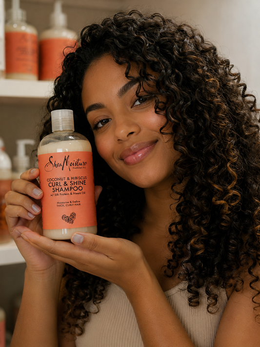Shea Moisture Shampoing Brillance Rehausseur de Boucles à la Noix de Coco et l'Hibiscus