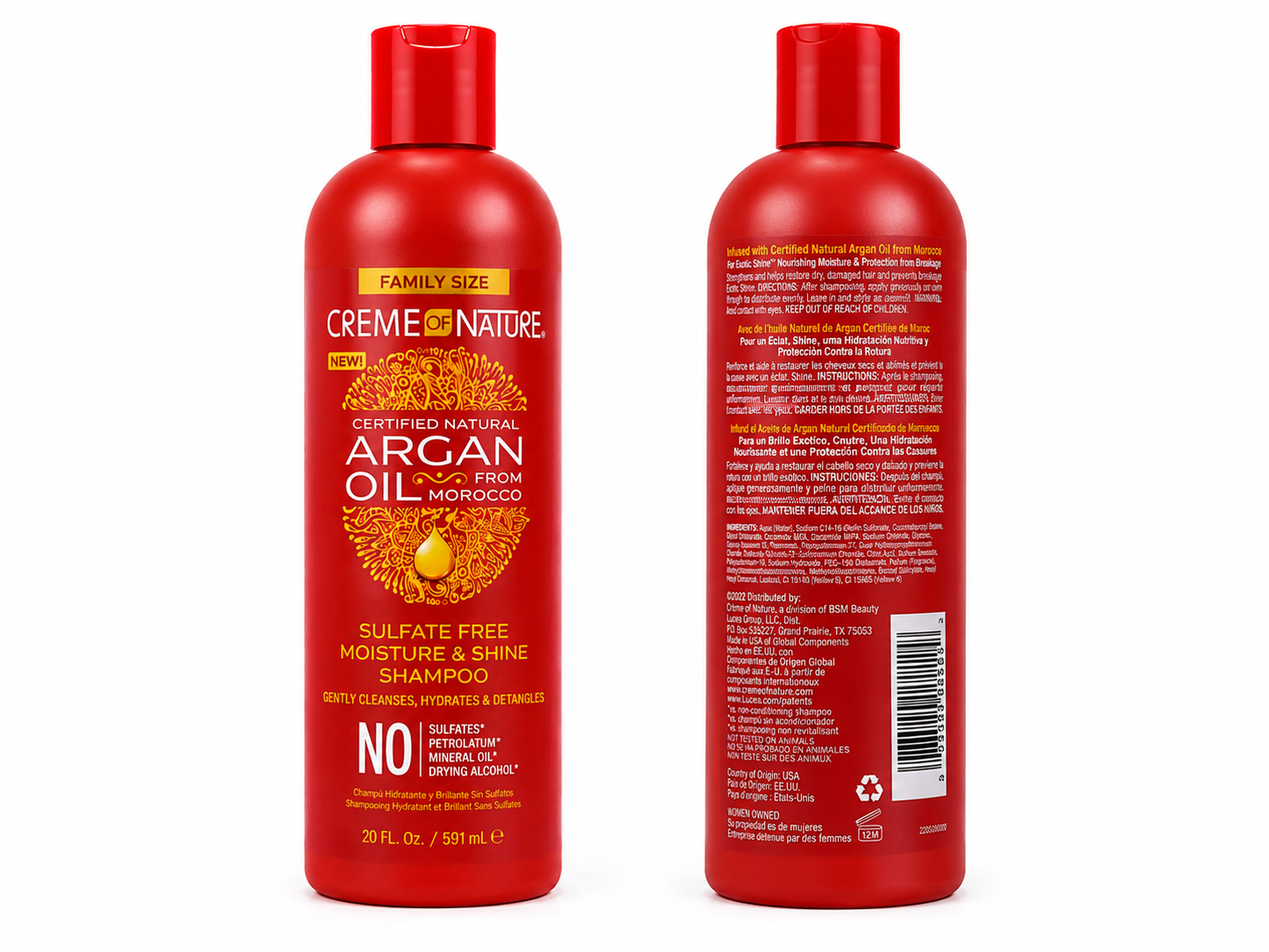 Crème of Nature Argan Oil – Shampooing Hydratant & Brillance 591 ml