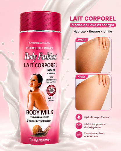 Body Fashion Lait Corporel à la Bave d’Escargot – Réparateur & Anti-Âge