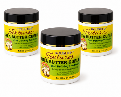 Roushun Textures Shea Butter Curls – Crème Définition des Boucles au Beurre de Karité 600 g