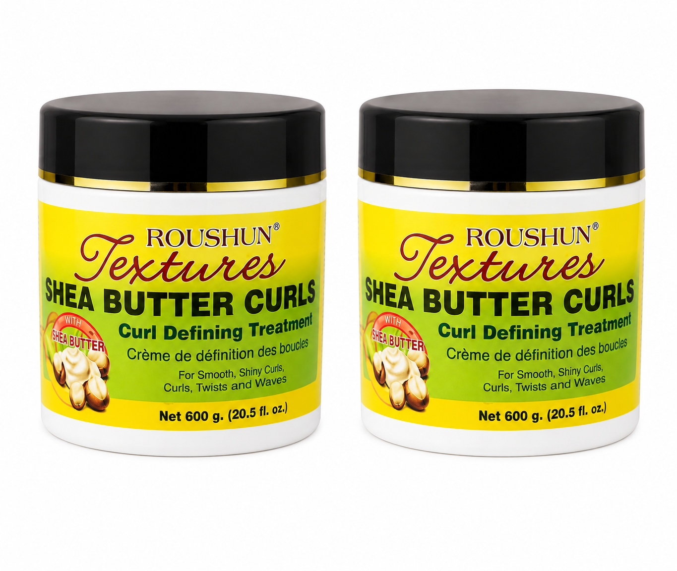 Roushun Textures Shea Butter Curls – Crème Définition des Boucles au Beurre de Karité 600 g