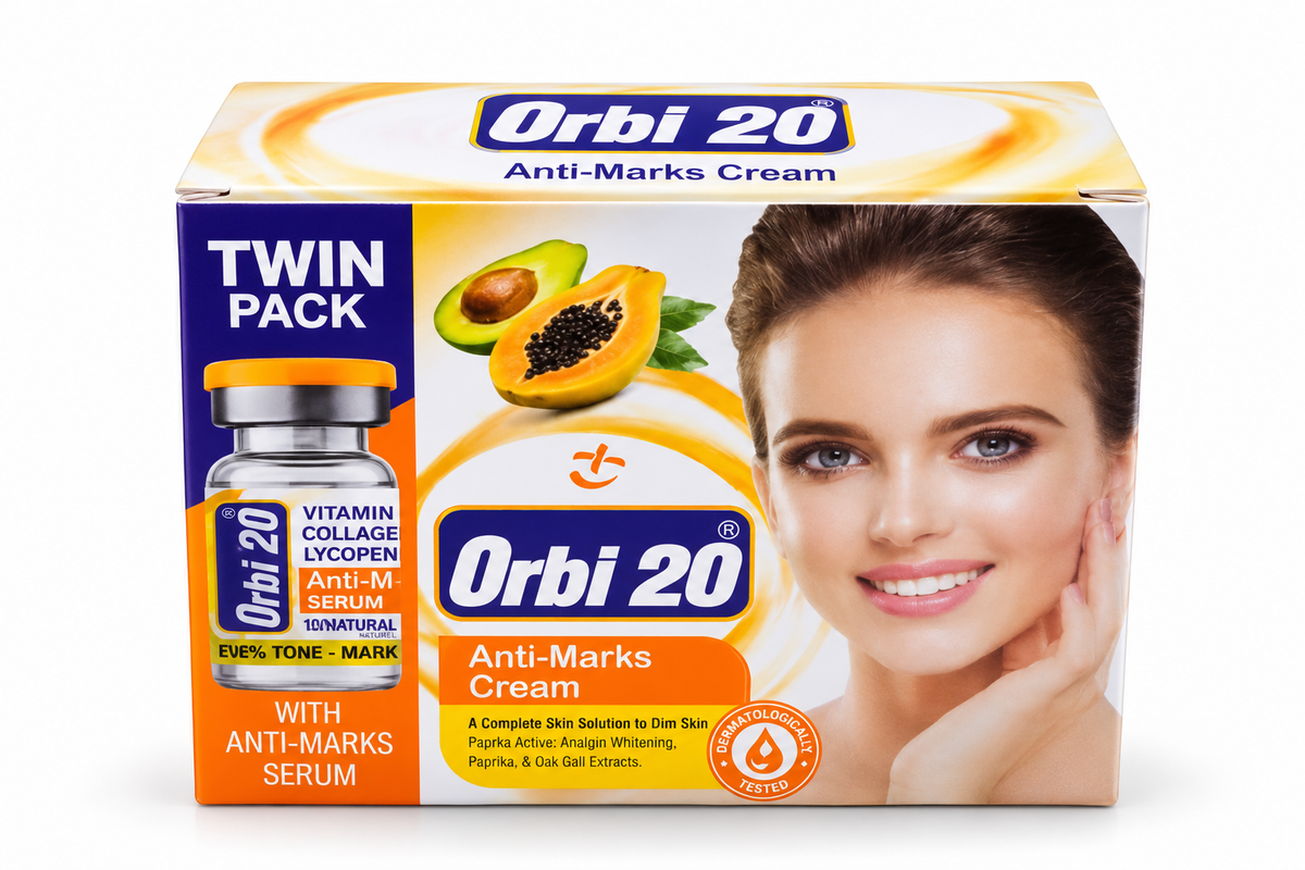 Orbi 20 Anti-Marks Cream Twin Pack – Crème Anti-Taches avec Sérum Éclat, Vitamine C, Collagène et Lycopène