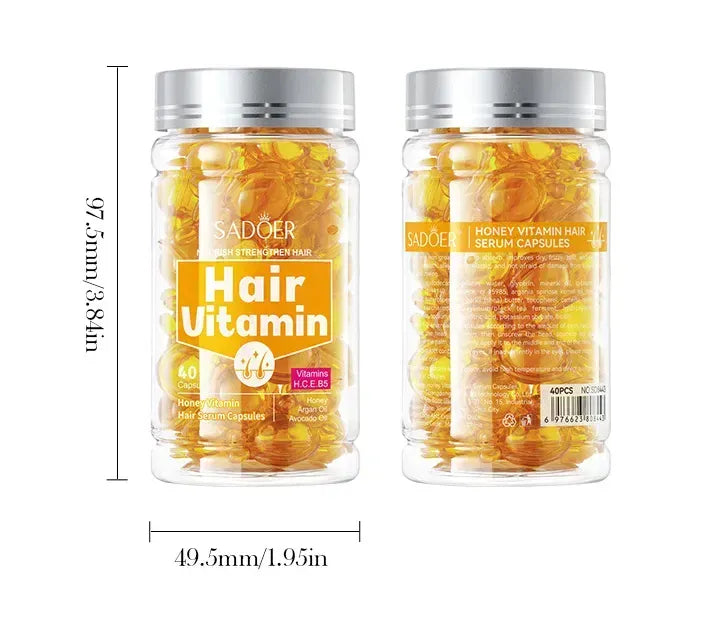 Capsules de vitamines Sadoer Nourish Strengthen Hair à l'extrait de miel (40 capsules) pour nourrir et hydrater les cheveux 250g