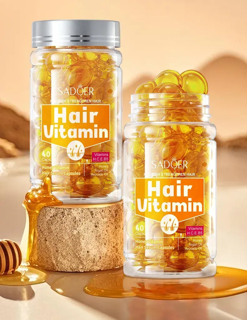 Capsules de vitamines Sadoer Nourish Strengthen Hair à l'extrait de miel (40 capsules) pour nourrir et hydrater les cheveux 250g